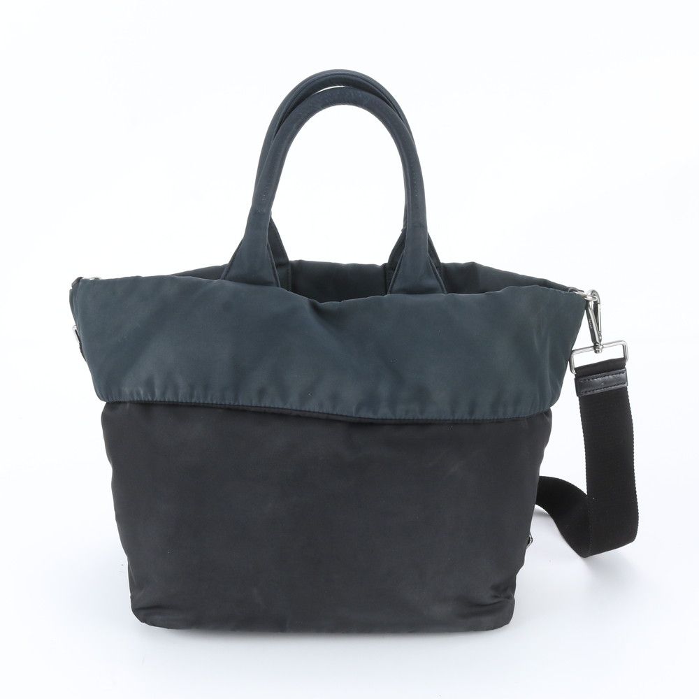 Prada Tessuto Nylon Triangle Logo Reversible Leather 2-Way Shoulder Bag — view 3