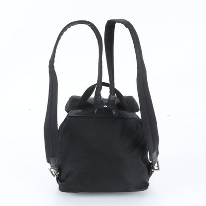 Prada White Tag with Tessuto Nylon Triangle Logo Leather Backpack — view 4