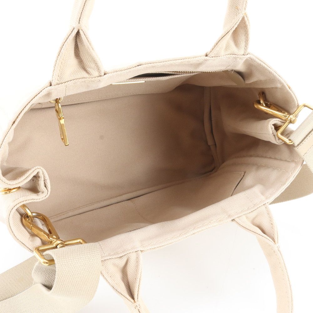 Prada Canapa Triangle Logo Leather 2-Way Shoulder Bag Crossbody — view 7
