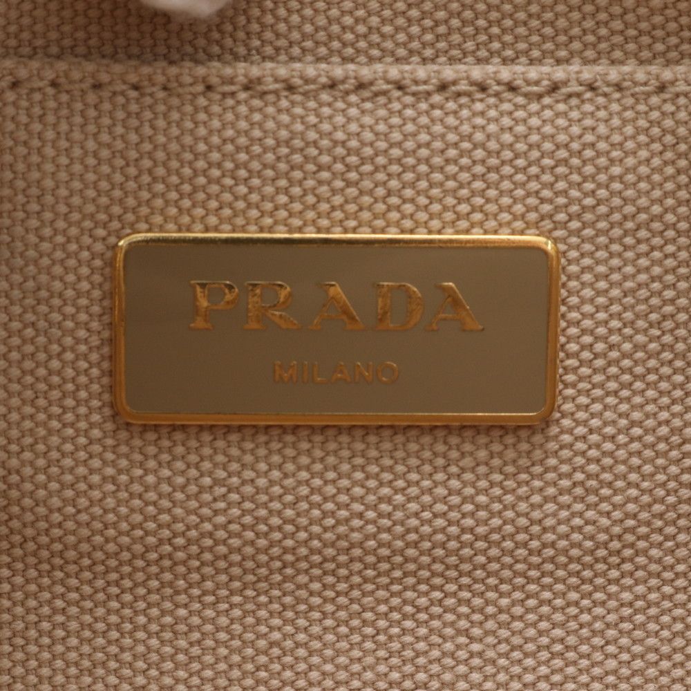 Prada Canapa Triangle Logo Leather 2-Way Shoulder Bag Crossbody — view 8
