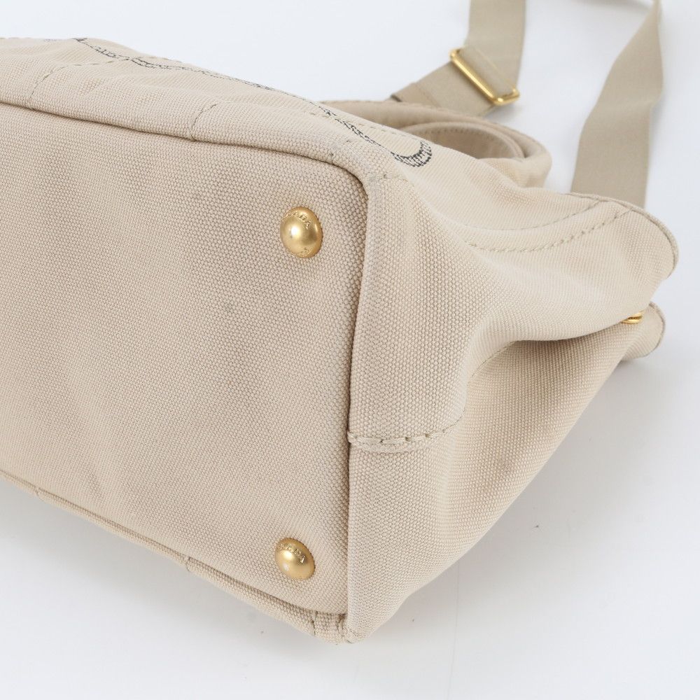 Prada Canapa Triangle Logo Leather 2-Way Shoulder Bag Crossbody — view 4