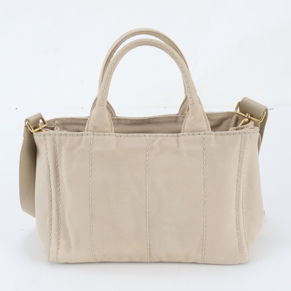 Prada Canapa Triangle Logo Leather 2-Way Shoulder Bag Crossbody — view 3