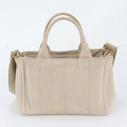 Prada Canapa Triangle Logo Leather 2-Way Shoulder Bag Crossbody — view 3