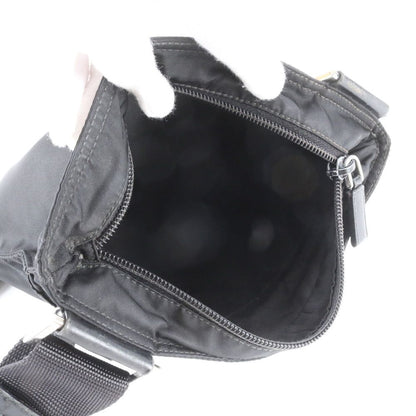 Prada White Tag Tessuto Nylon Triangle Logo Leather Shoulder Bag — view 7