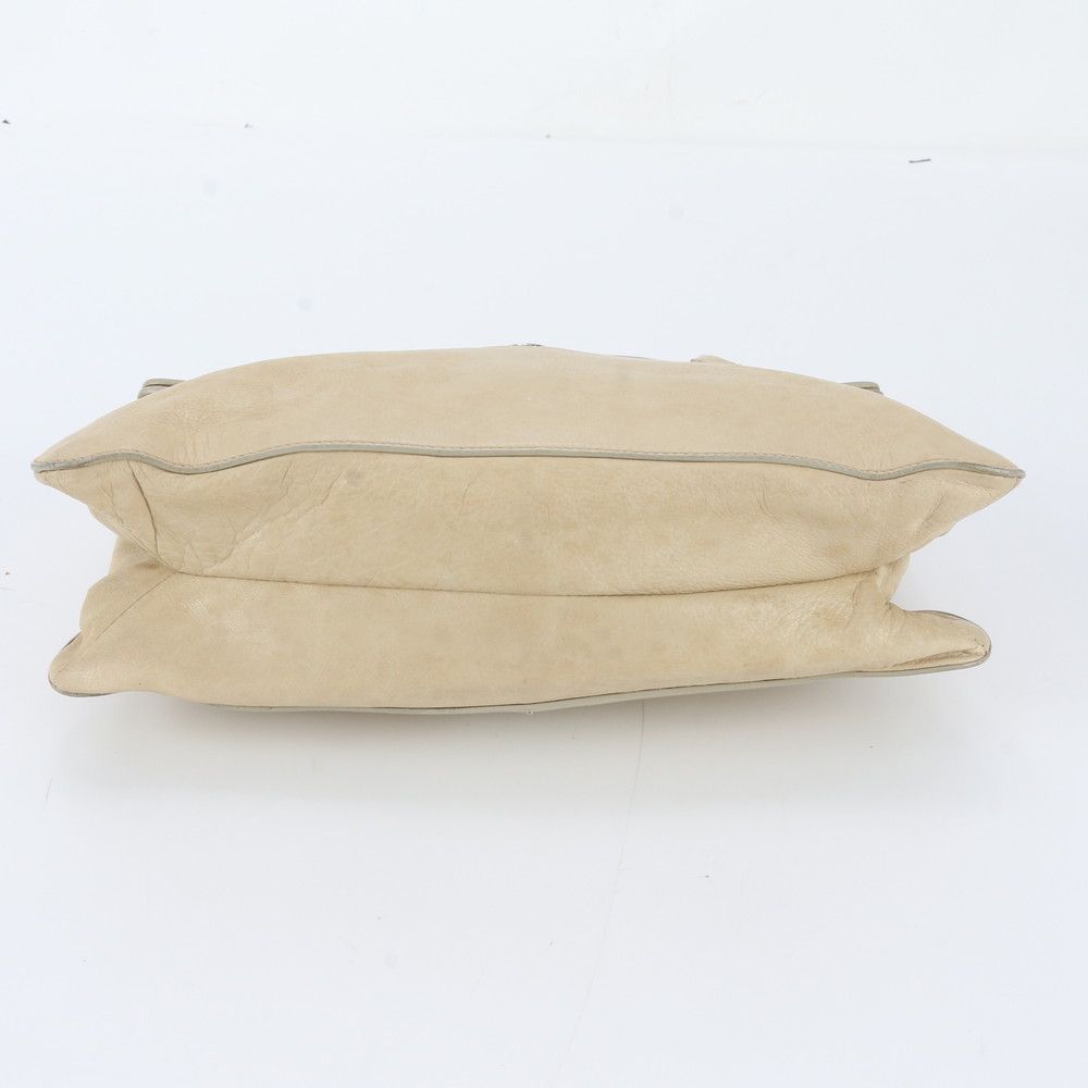 Prada White Tag Triangle Logo Leather Tote — view 5