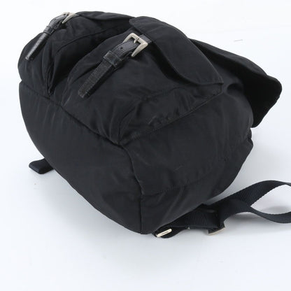 Prada White Tag Tessuto Nylon Triangle Logo Leather Backpack — view 4