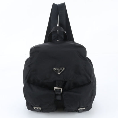 Prada White Tag Tessuto Nylon Triangle Logo Leather Backpack