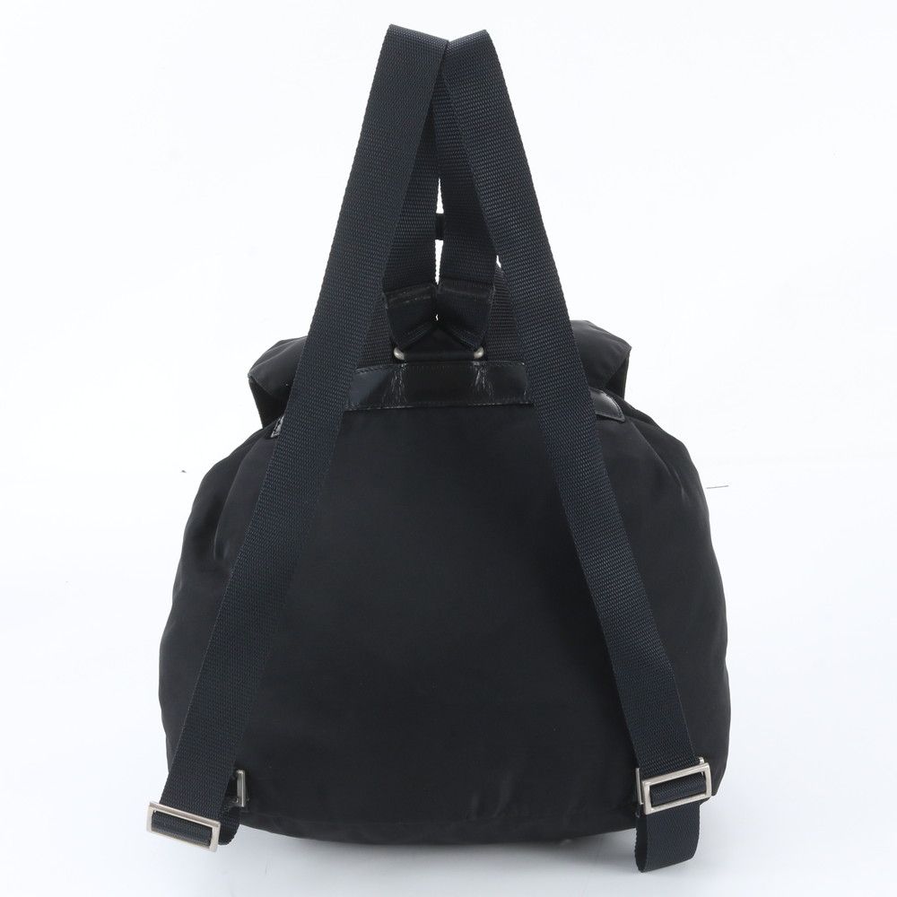 Prada White Tag Tessuto Nylon Triangle Logo Leather Backpack — view 3