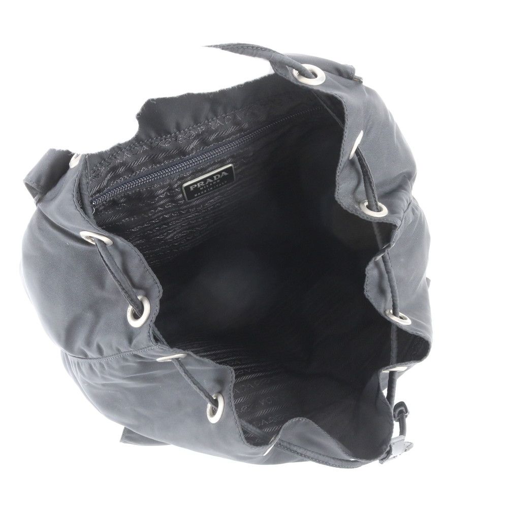 Prada White Tag Tessuto Nylon Triangle Logo Leather Backpack — view 7