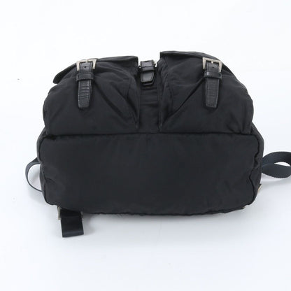 Prada White Tag Tessuto Nylon Triangle Logo Leather Backpack — view 6