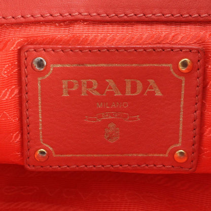 Prada Tessuto Nylon Leather Triangle Logo Chain Shoulder Tote — view 8