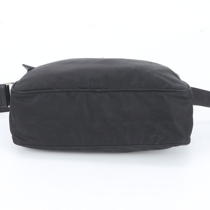 Prada White Tag Tessuto Nylon Triangle Logo Leather Shoulder Bag — view 6