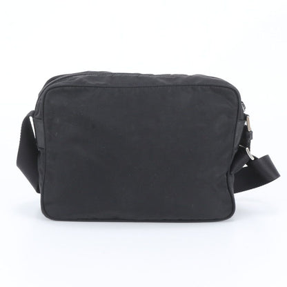 Prada White Tag Tessuto Nylon Triangle Logo Leather Shoulder Bag — view 3