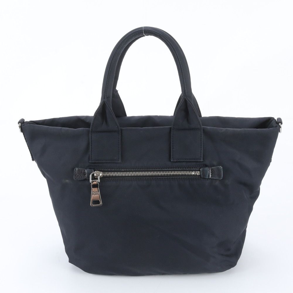 Prada Tessuto Nylon Leather Triangle Logo Reversible 2-Way Tote — view 2