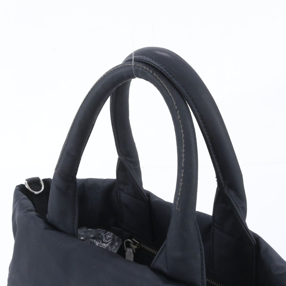 Prada Tessuto Nylon Leather Triangle Logo Reversible 2-Way Tote — view 3