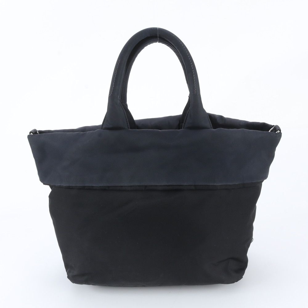 Prada Tessuto Nylon Leather Triangle Logo Reversible 2-Way Tote — view 4