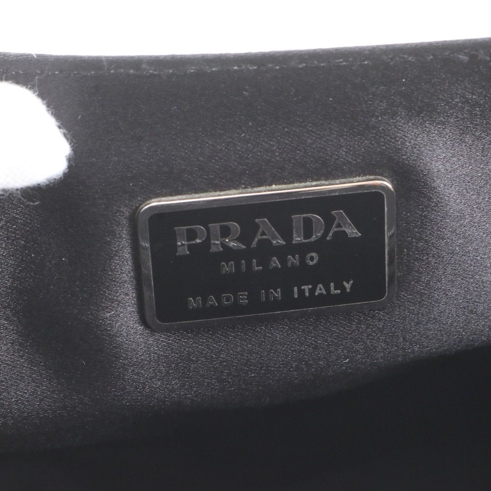 Prada White Tag Triangle Logo Calf Hair Tote — view 8