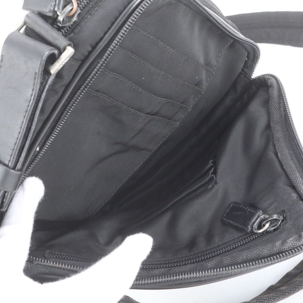 Prada White Tag with Tessuto Nylon Triangle Logo Leather Shoulder Bag — view 7