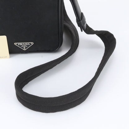 Prada White Tag with Tessuto Nylon Triangle Logo Leather Shoulder Bag — view 2