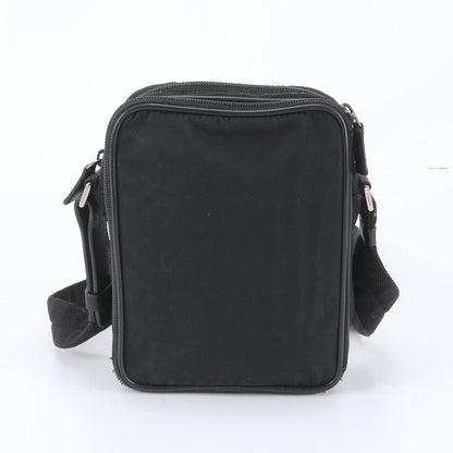 Prada White Tag with Tessuto Nylon Triangle Logo Leather Shoulder Bag — view 3