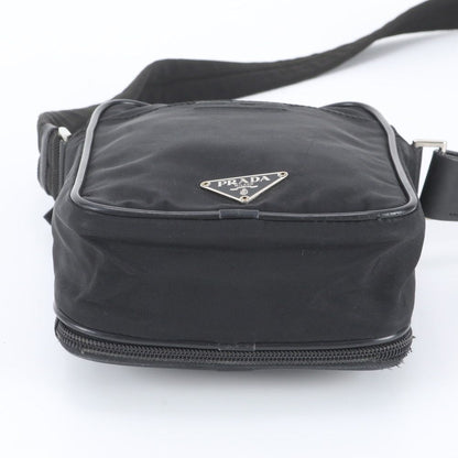 Prada White Tag with Tessuto Nylon Triangle Logo Leather Shoulder Bag — view 6