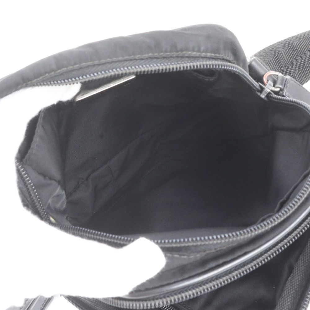 Prada White Tag with Tessuto Nylon Triangle Logo Leather Shoulder Bag — view 8