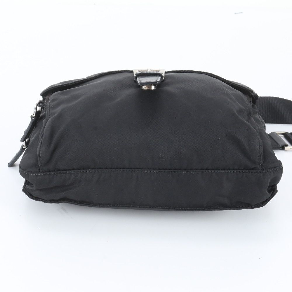 Prada White Tag Tessuto Nylon Triangle Logo Leather Shoulder Bag Messenger — view 5