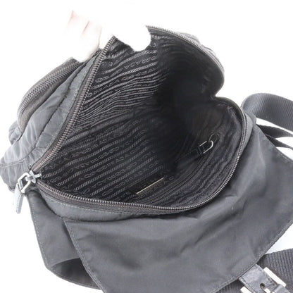 Prada White Tag Tessuto Nylon Triangle Logo Leather Shoulder Bag Messenger — view 7