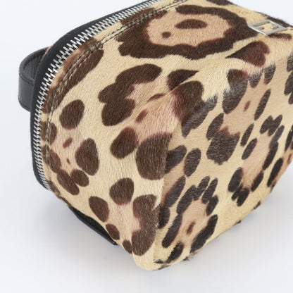 Fendi Calf Hair Leather Leopard Print Vanity Handbag Tote — view 6