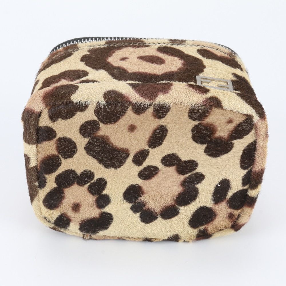 Fendi Calf Hair Leather Leopard Print Vanity Handbag Tote — view 5