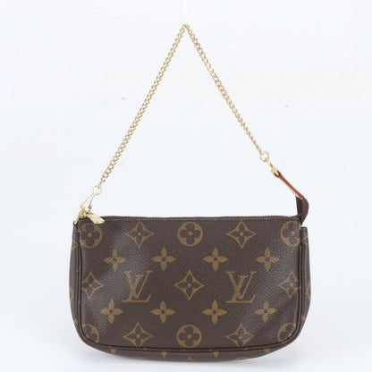 Louis Vuitton Monogram Mini Pochette Accessoires Leather Handbag Tote