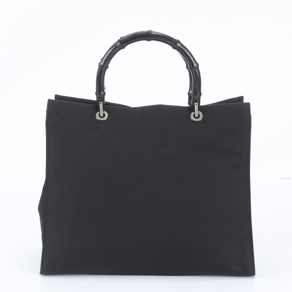 Gucci Bamboo Leather Tote Shoulder Hand a 4 Black — view 3