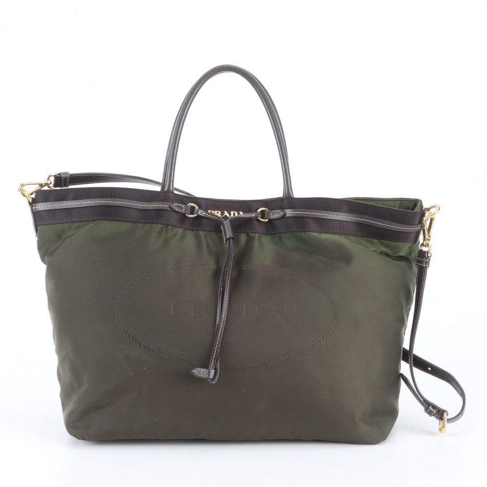 Prada Tessuto Nylon Leather 2-Way Shoulder Bag Crossbody