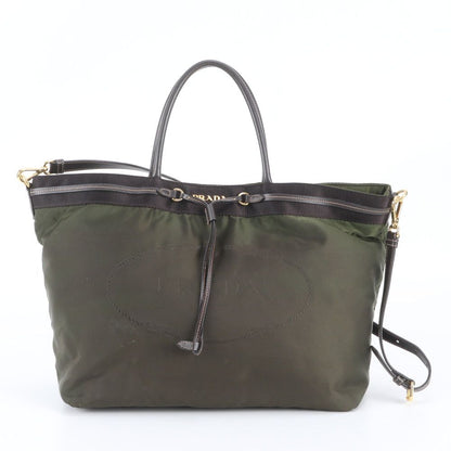 Prada Tessuto Nylon Leather 2-Way Shoulder Bag Crossbody
