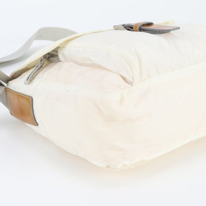 Prada White Tag Tessuto Nylon Triangle Logo Leather Shoulder Bag — view 5