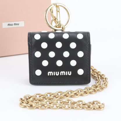 Miu Miu Airpods Wireless Earphones Case Chain Shoulder Leather Pouch