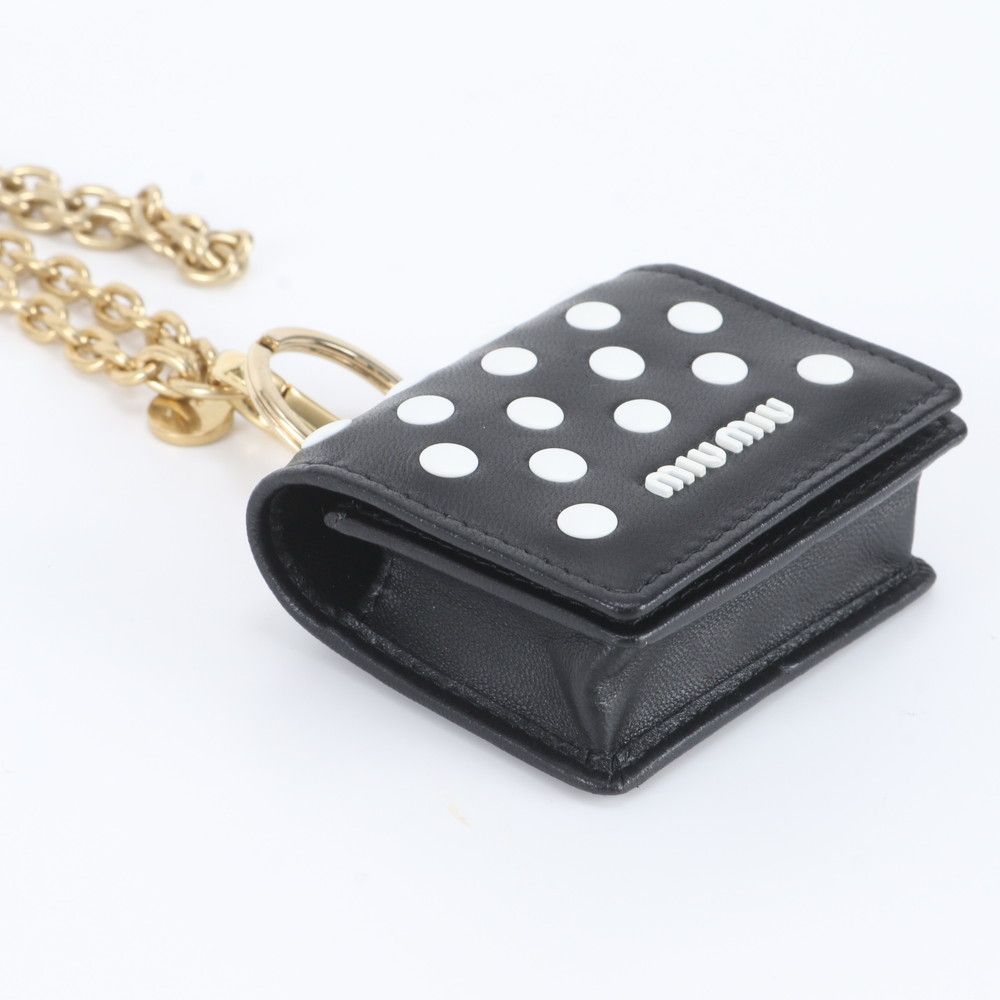 Miu Miu Airpods Wireless Earphones Case Chain Shoulder Leather Pouch — view 4
