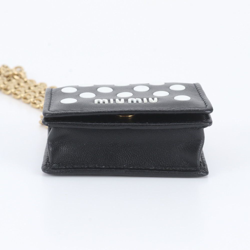Miu Miu Airpods Wireless Earphones Case Chain Shoulder Leather Pouch — view 5
