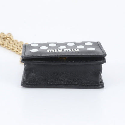 Miu Miu Airpods Wireless Earphones Case Chain Shoulder Leather Pouch — view 5