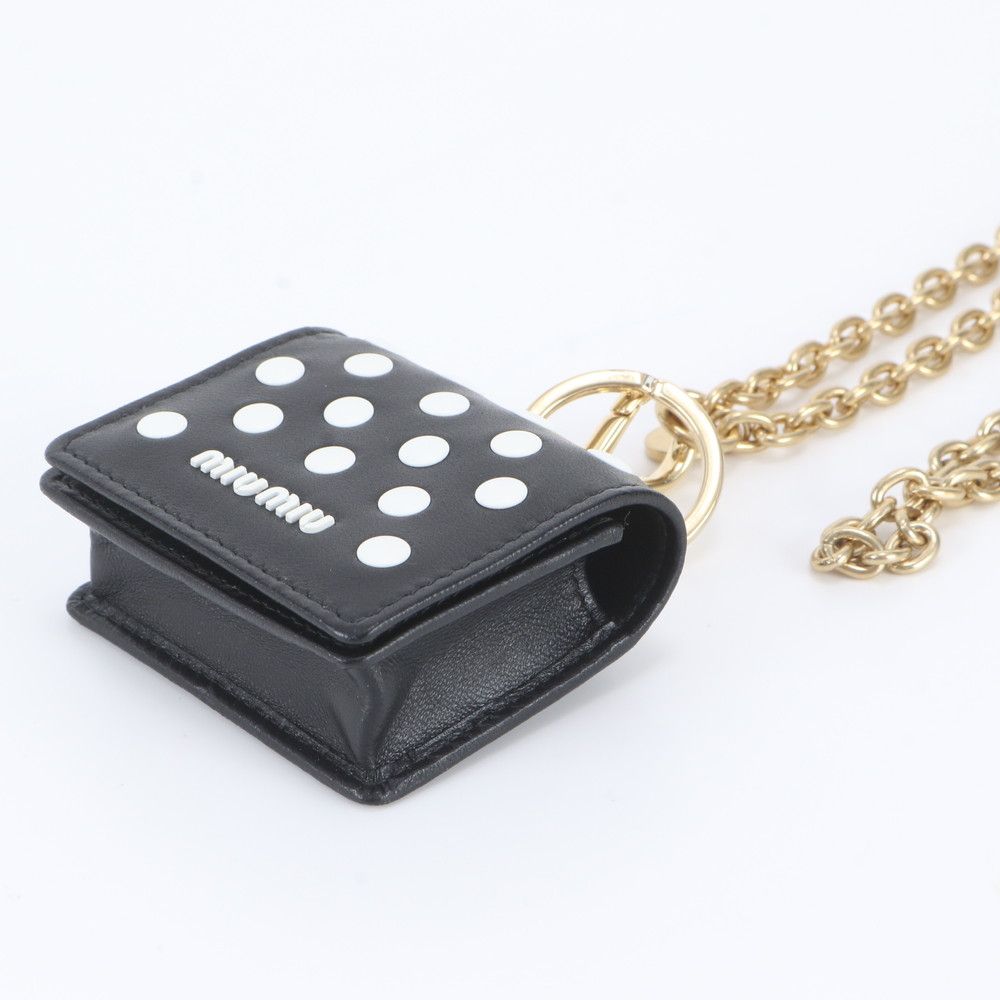 Miu Miu Airpods Wireless Earphones Case Chain Shoulder Leather Pouch — view 3