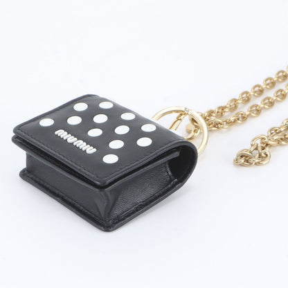 Miu Miu Airpods Wireless Earphones Case Chain Shoulder Leather Pouch — view 3
