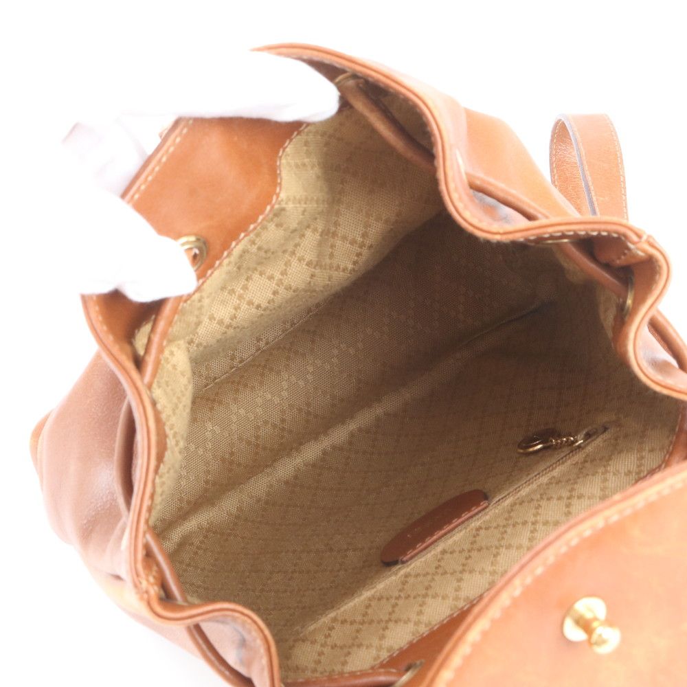 Gucci Vintage Bamboo Leather Backpack Shoulder Bag — view 7