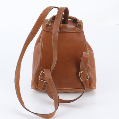 Gucci Vintage Bamboo Leather Backpack Shoulder Bag — view 3