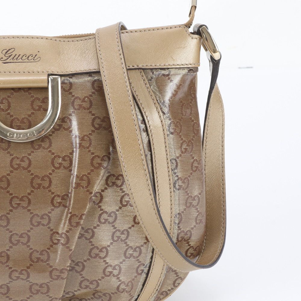 Gucci GG Crystal Abbey Leather Shoulder Bag Crossbody Brown — view 2