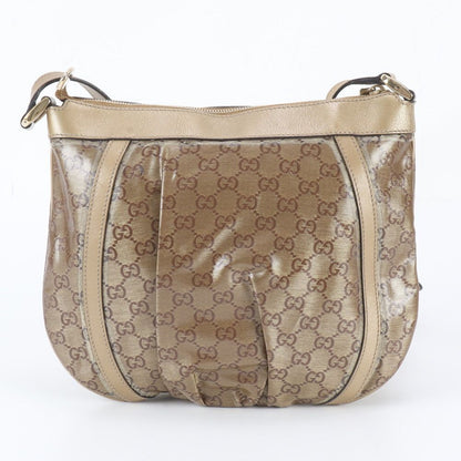 Gucci GG Crystal Abbey Leather Shoulder Bag Crossbody Brown — view 3