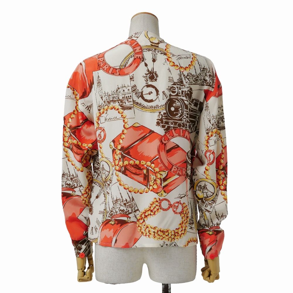Celine Vintage Blouse Total Silk Kashkool Long Sleeve Shirt RB 38 — view 3