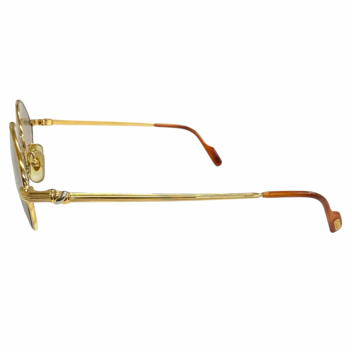 Cartier Vintage Solobonne Oval Sunglasses Eyewear Gold Brown 53 22 Prescription — view 3
