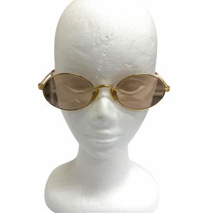Cartier Vintage Solobonne Oval Sunglasses Eyewear Gold Brown 53 22 Prescription — view 2