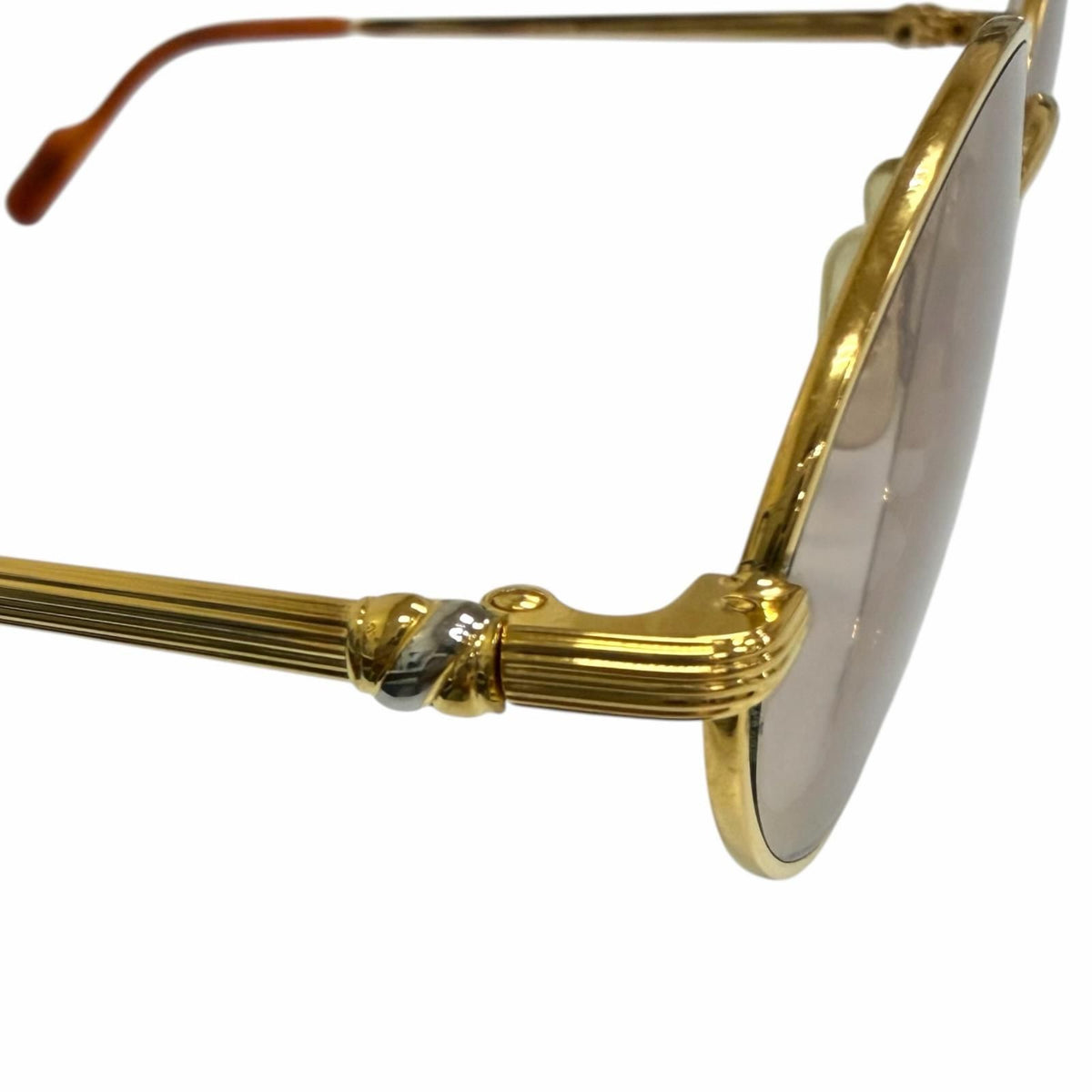 Cartier Vintage Solobonne Oval Sunglasses Eyewear Gold Brown 53 22 Prescription — view 6