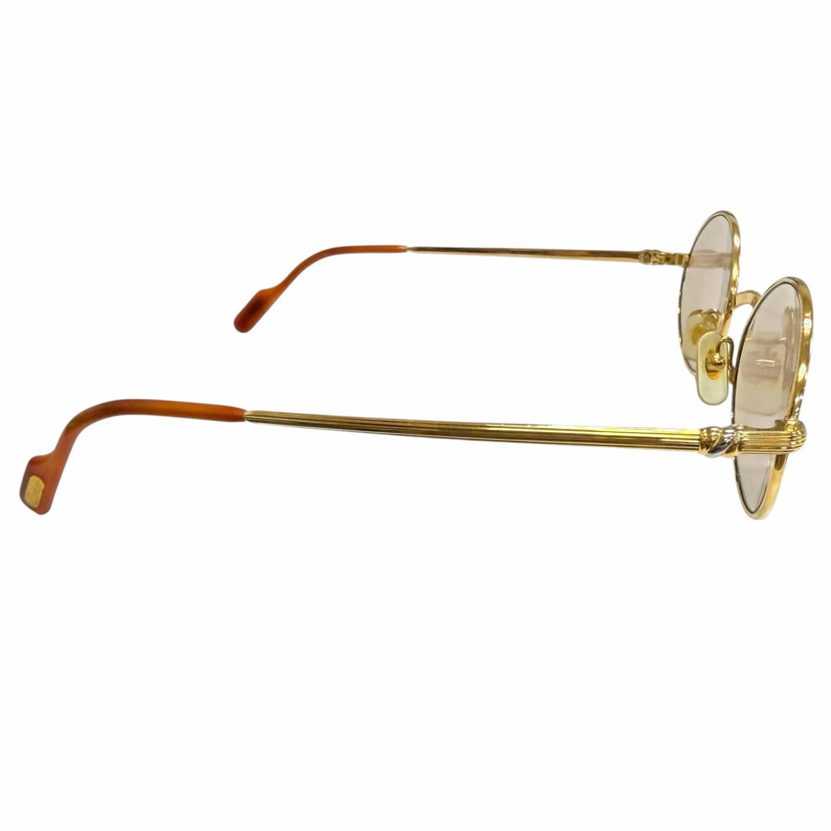 Cartier Vintage Solobonne Oval Sunglasses Eyewear Gold Brown 53 22 Prescription — view 4